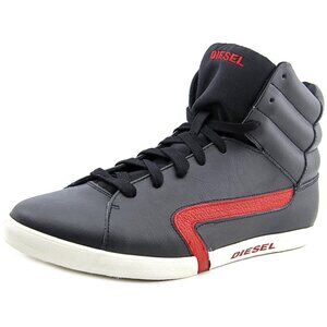 Diesel Men's E Klubb Hi Fashion Sneaker, Black/Chili Pepper, 8 M US